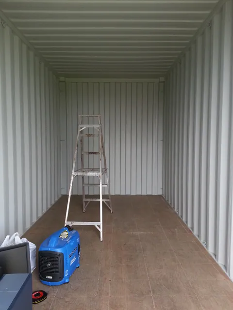 The empty container interior before fitting out.