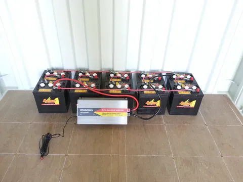 An inverter added beside the initial battery bank.