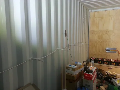 Cable runs along the opposite wall, before lining.