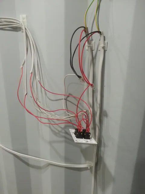 Wiring brought to a wall outlet position.