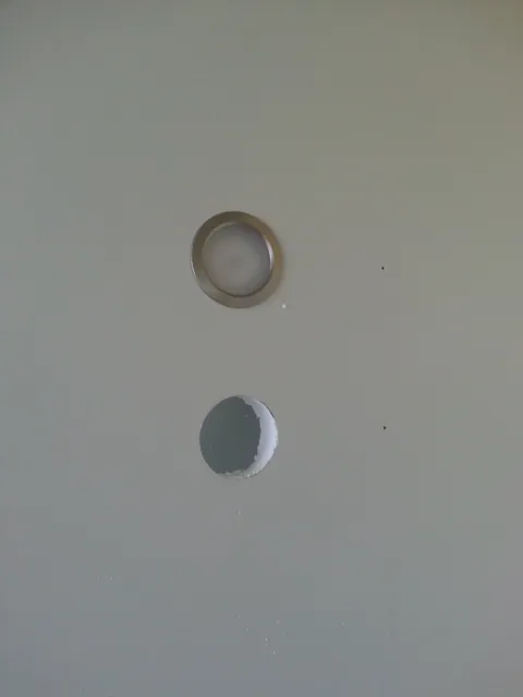 A detail of openings in a lining sheet.