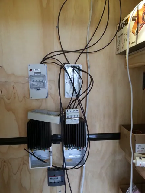Power-control equipment and cabling mounted in the service area.