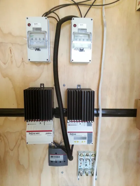 The power equipment after the cable runs have been arranged.
