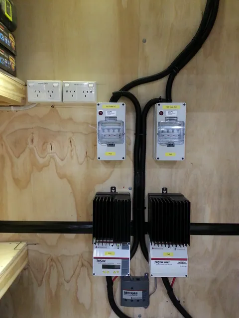 The power meters and controllers in the service area.