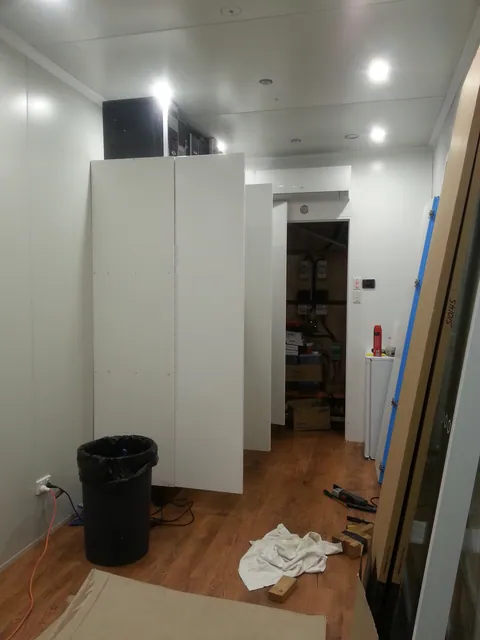 The full-height storage units by the end of the day.