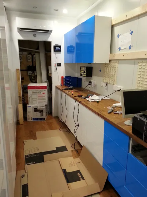 Drawers and cupboard fittings being completed.