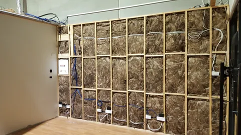 The first wall is filled with insulation.