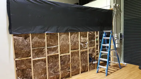 The next wall is filled before the membrane goes on.