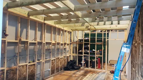 The same ceiling structure is visible from below.