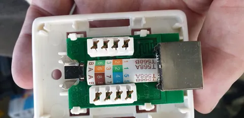 A data connection prepared for the new work areas.