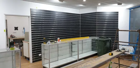 Timber prepared along the developing service counter.