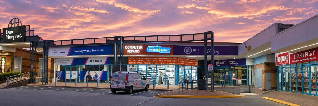 Our Greenway shop and Crawfords van at sunset
